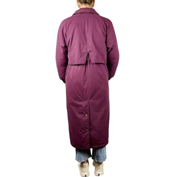 90'S VINTAGE BURGUNDY DOWN FILLED PUFFER DUSTER SLEEPING BAG COAT UTEX DESIGN - Picture 4 of 17